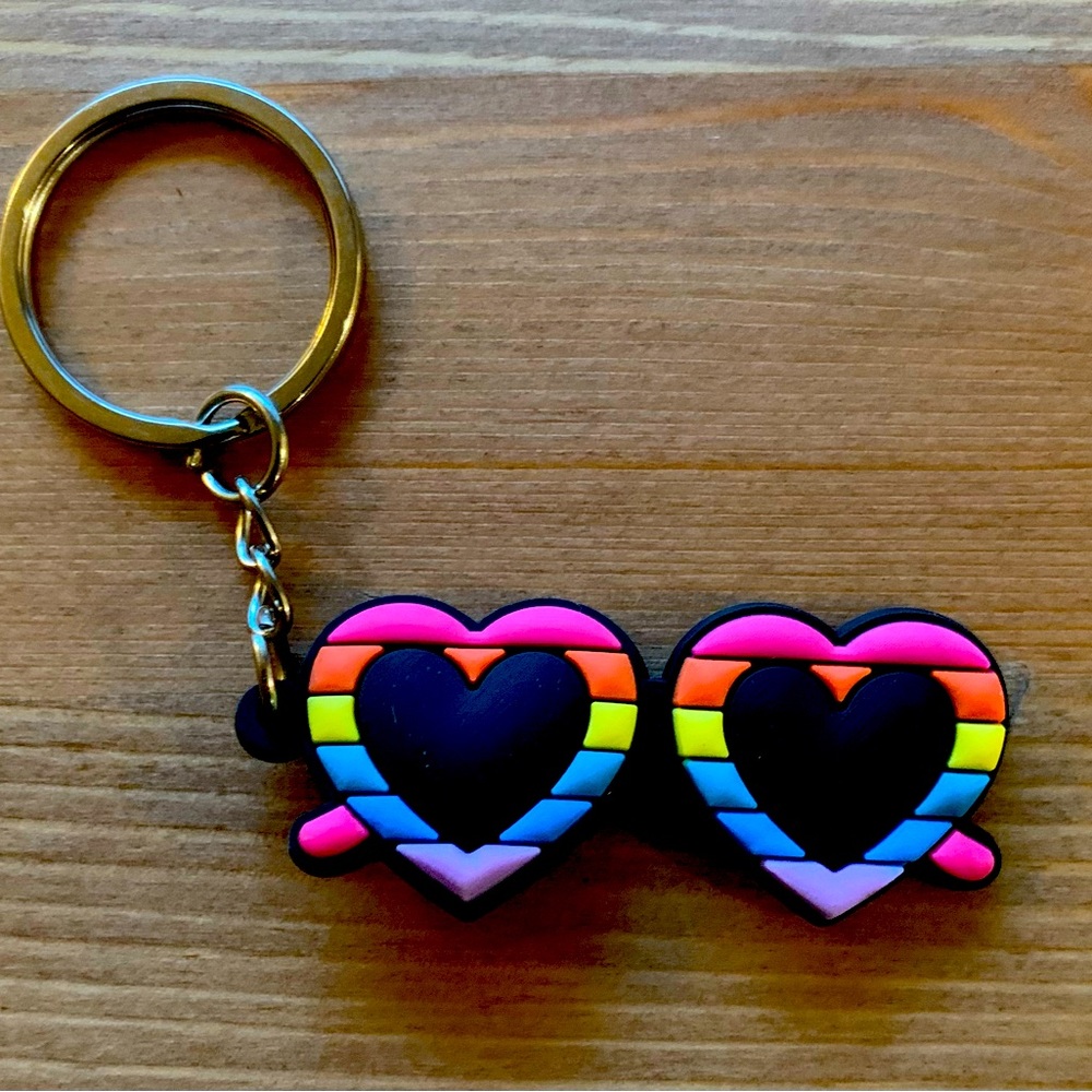~ Heart Sun Glasses - Key Ring Keychain - Collectible / Gift